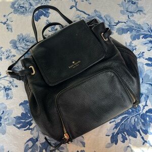 Kate Spade Black Leather Backpack